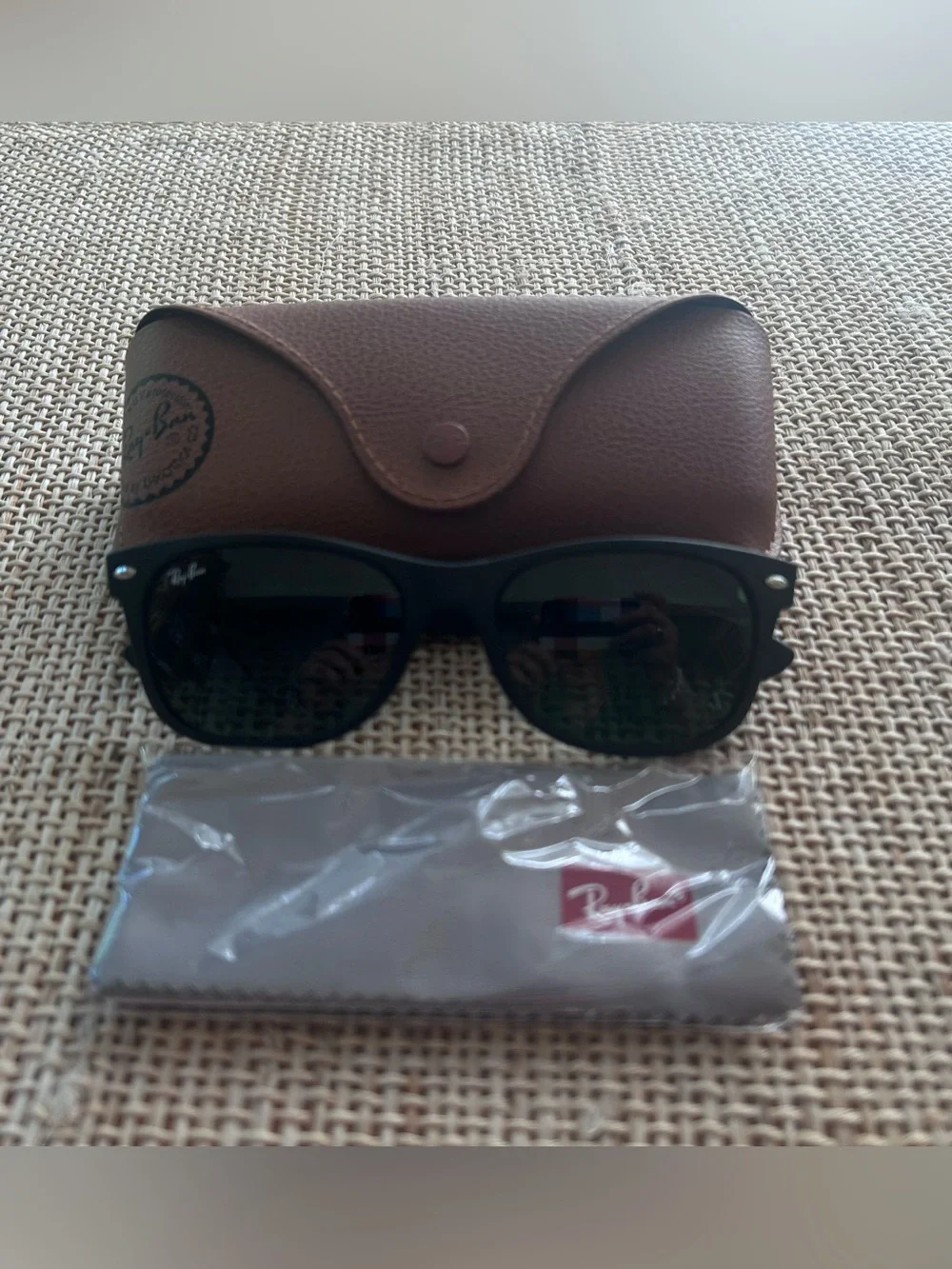 Ray-Ban RB2132 55mm Matte Black “New Wayfarer” Sunglasses with Case.